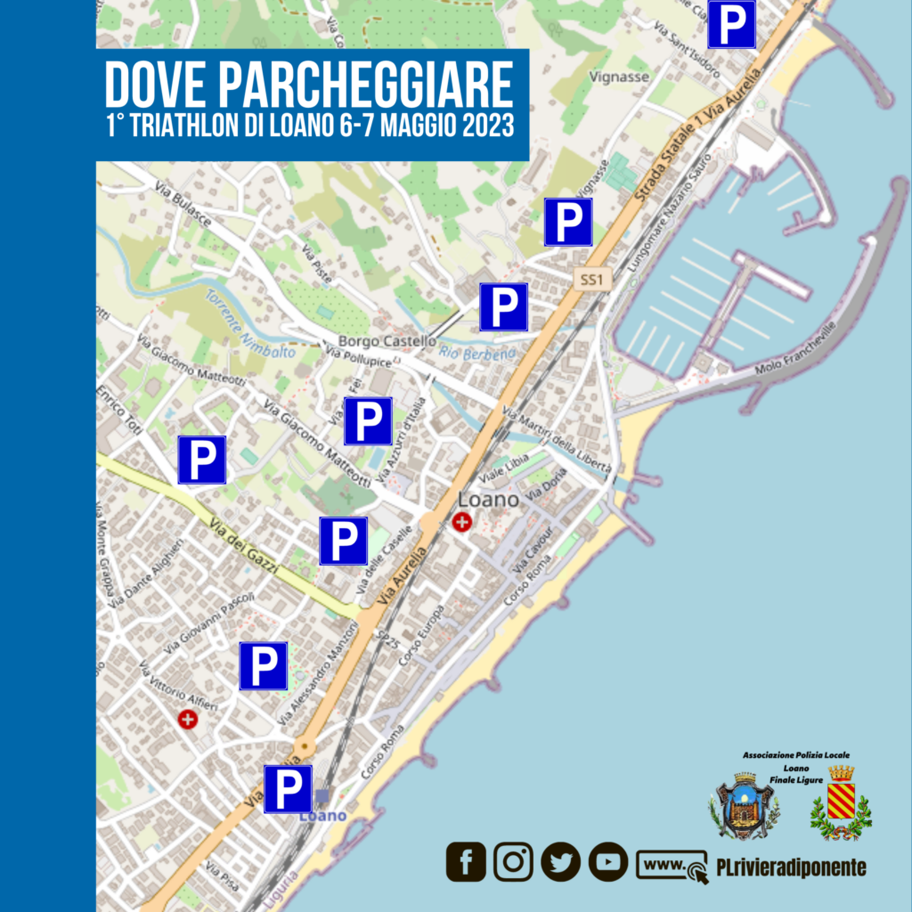 Dove parcheggiare in occasione della manifestazione di triathlon del 6-7 maggio 2023 a Loano